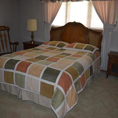 Bed, Headboard, & Linens