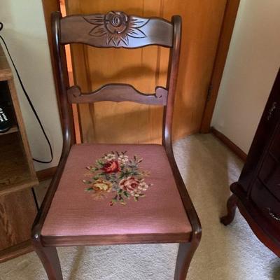 antique embroidered chair
