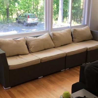 Couch comes with ottoman & coffee table