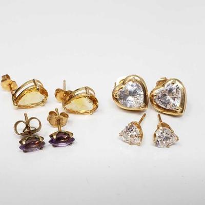 #177: Four Pairs of 14k Earrings, 5g
Combined weigh approx 5g 