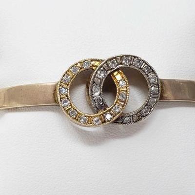 #146: 14k Gold Bracelet with Diamonds, 15.9g
Weighs approx 15.9g
