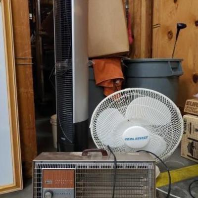 #1200: Tower Fan, Table Fan and an Electric Heater
Tower Fan, Table Fan and an Electric Heater