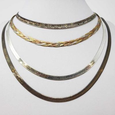 #128: Four Sterling Silver Necklaces, 77.8g
Necklaces measure 18