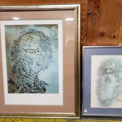 #1808: 2 Framed Art Pieces, Cosmic Madonna and Viejo En Azul
2 Framed Art Pieces, Cosmic Madonna 18