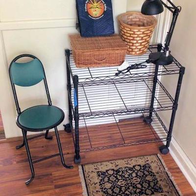 APT079 Metal Shelf, Desk Lamp, Portable Chair, Rug &  More
