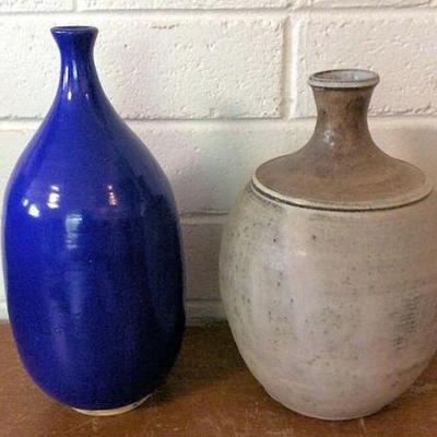 APT022 Two Large Handmade Vases