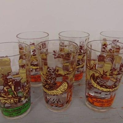 6 Davy Crocket Glasses