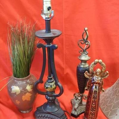 Decorative Lamp, Angel, Artificial Tree and Mantle ...