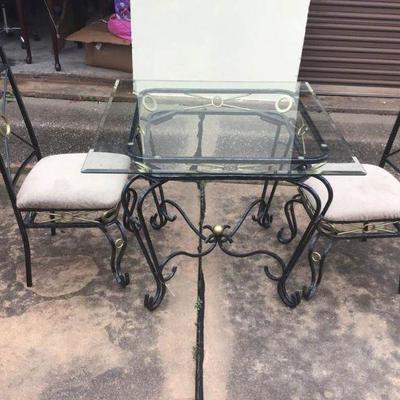 Metal Glass Dining Table