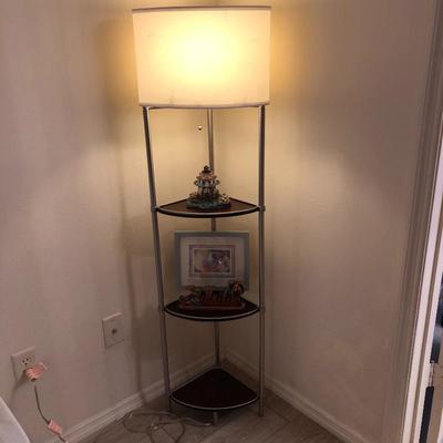 Metal Corner lamp with shelves