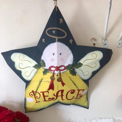 Metal tole painted Christmas star
