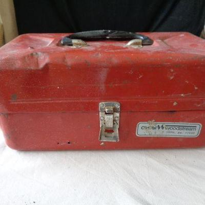 Small Red Metal ToolBox WithMisc Tools