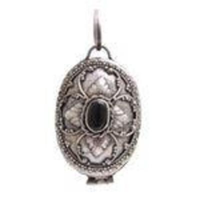 Sterling Silver and Onyx Locket Pendant
