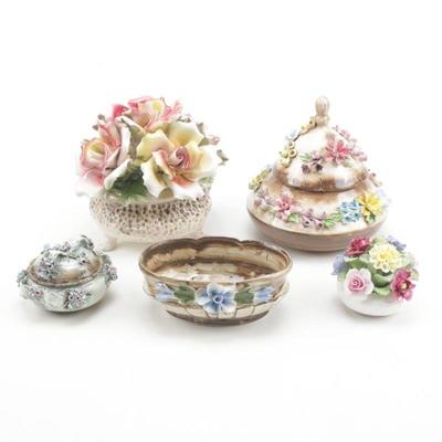Capodimonte and Aynsley Floral Porcelain Decor