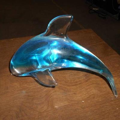 Glass Dolphin Statue