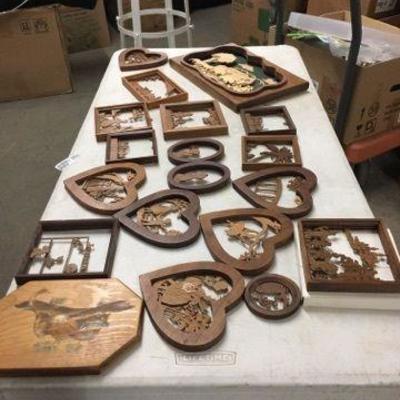 Wood Carving Pictures Lot