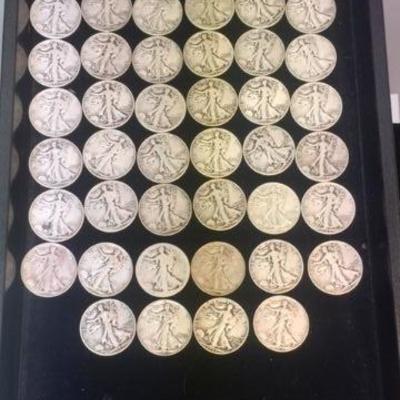 Collection of Walking Liberty coins