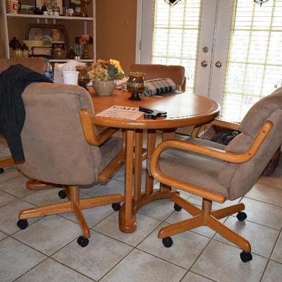 Kitchen Table, With Chairs on Wheels, Home Decor
