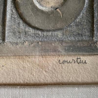 Pierre Courtin, "July, August", signed and dated 1951, cast paper and pencil