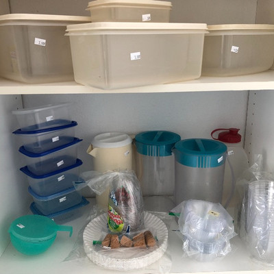 Plastic food storage, dinnerware