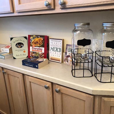 Cook books, Drink Dispensers on metal stands