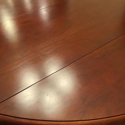 Detail of Petite Wood Drop-Leaf Dining Table w/Center Extension & 4 Chairs 