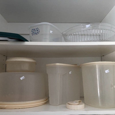 Large plastic food storage containers