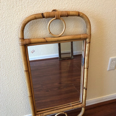 Bamboo-framed mirror