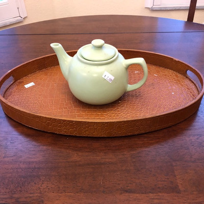 Tea pot, serving tray