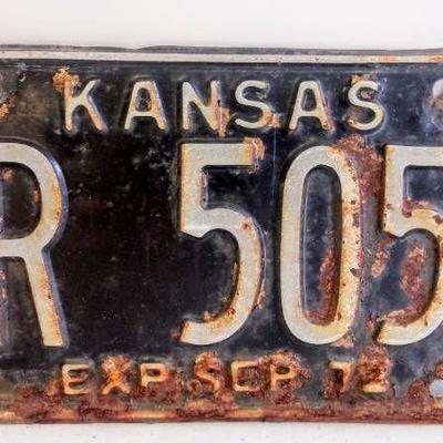 1972 Black Kansas License Plate