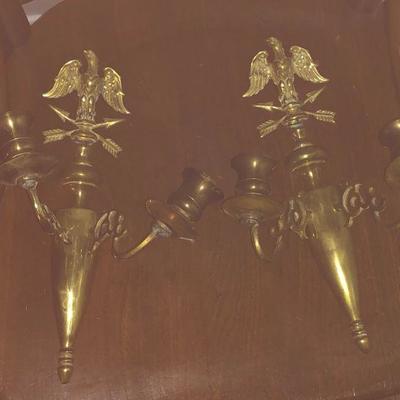 Civil War Era Brass Candle Sconces