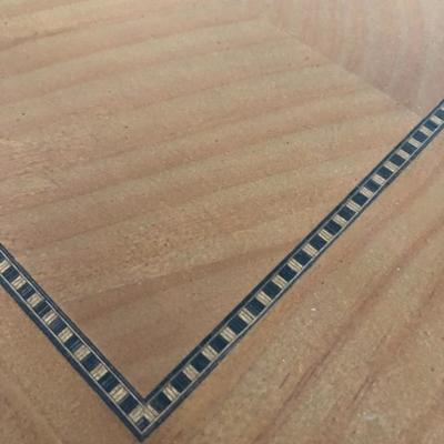 Detail - Wood Inlay & Metal w/deco pulls Platform Bedroom Set 