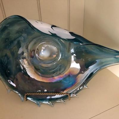 Lovely Iridescent Art Glass Decor Bowl