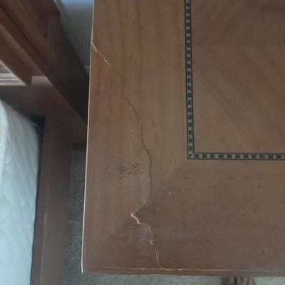 Damage detail - Wood Inlay & Metal w/deco pulls Platform Bedroom Set 