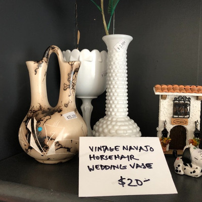 Vintage Navajo Horsehair Wedding Vase