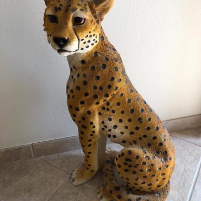 Life-size ceramic cheetah