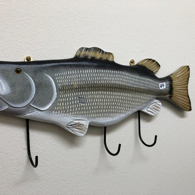 Fish with hooks coat rack