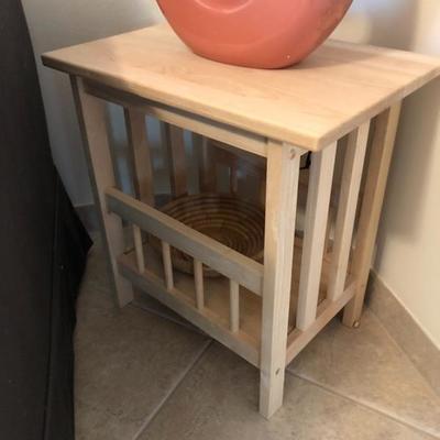 Unfinished wood side table/night stand