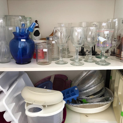 Plastic ware, vases, stemware