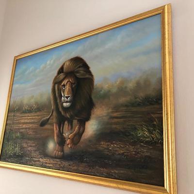 Large lion painting