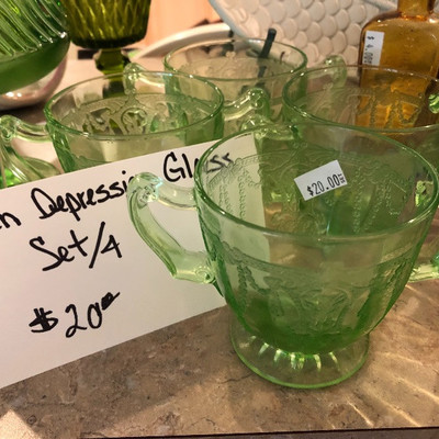 Green Depression Glass 