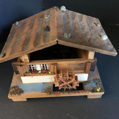 wooden Vintage miniature village/water wheel