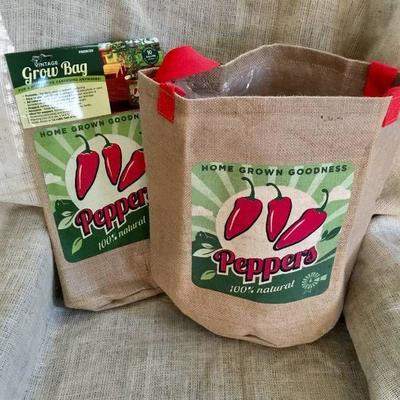 #Vintage Looking burlap grow bags for patio peppers ...