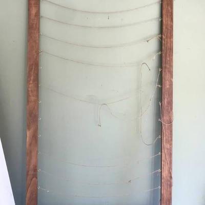 Wood Frame with hooks (for string or wire)
