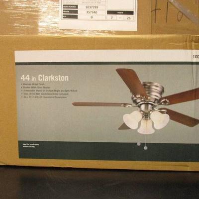 44 Clarkston Ceiling Fan  Brushed Nickel Finish