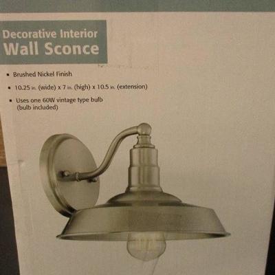 Brushed Nickel Armed Wall Sconce