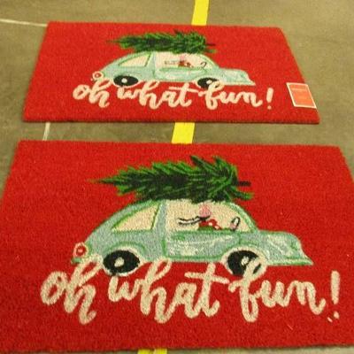 Pair of NEW Oh What Fun Doormats