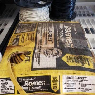 #1237: 3 Spools of Wire and Roll of Romex
3 Spools of Wire and Roll of Romex