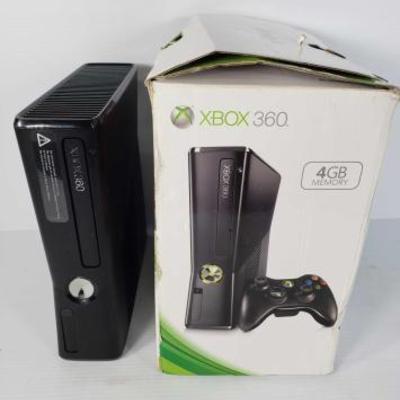 #1500: 2 XBOX 360s, 1 in Box with 2 Controllers, Power Cord, 2 Games, and HDMI Cable
2 XBOX 360s, 1 in Box with 2 Controllers, Power...