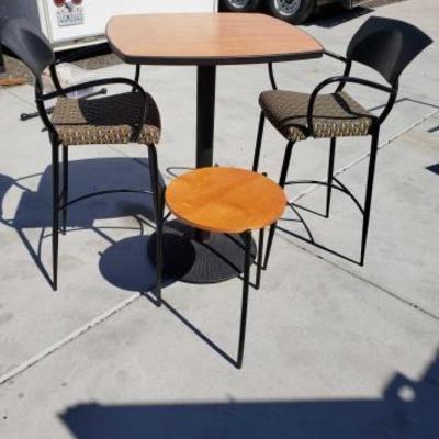#1405: Tall Table with 2 Chairs and Side Table
Table measures approximately 3' x 42